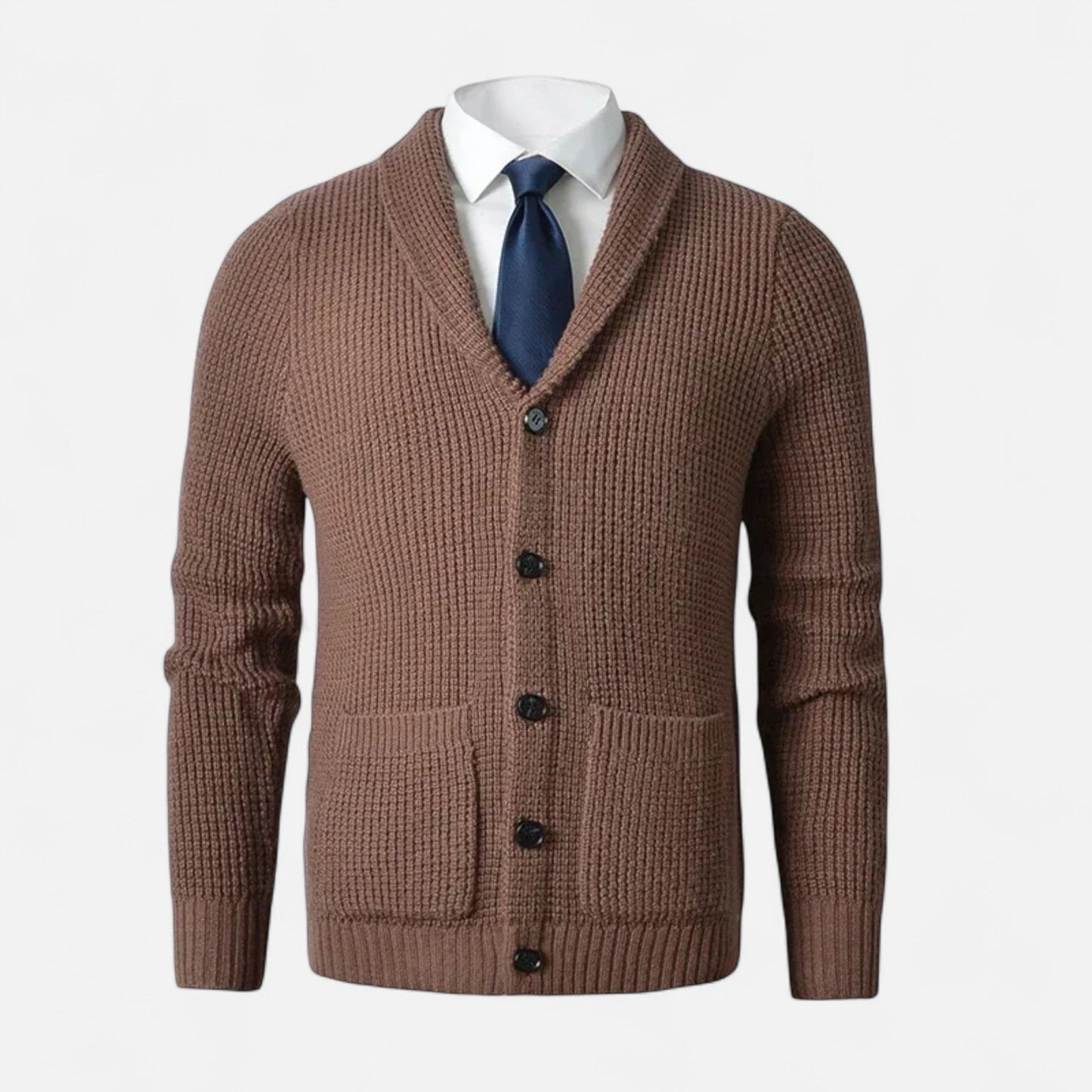 Men's Smart Wool Cardigan - Slim Fit Classic Design