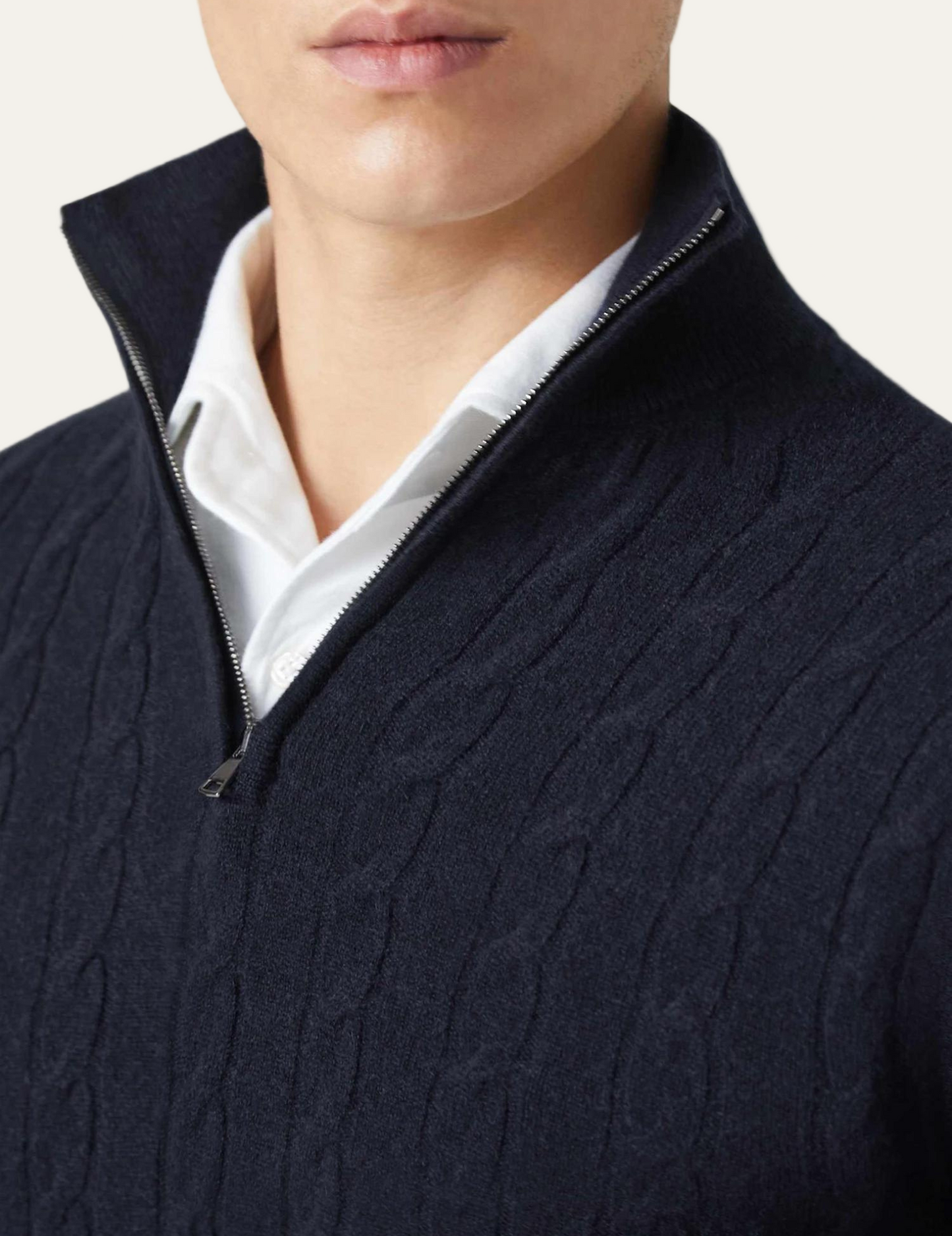 VogeLuxe | Men’s Cable Knit Zipper Sweater