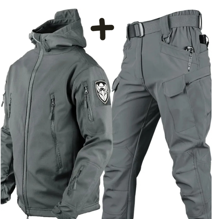 Men's Military Hooded Jacket and Cargo Pant Combo