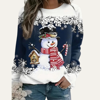 VogeLuxe | Women’s Festive Snowman Crewneck Sweatshirt