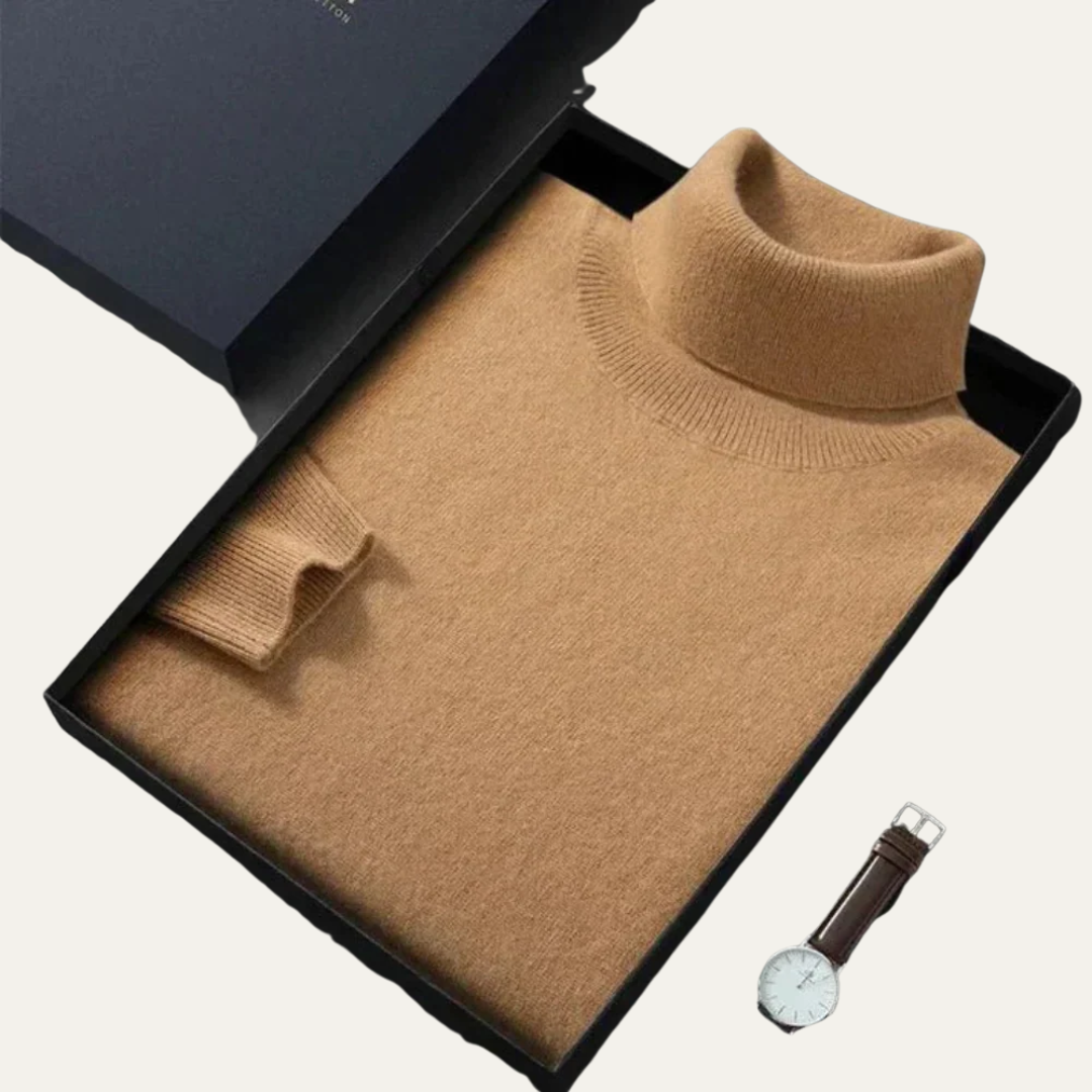VogeLuxe | Men’s Fine Gauge Fitted Turtleneck Sweater