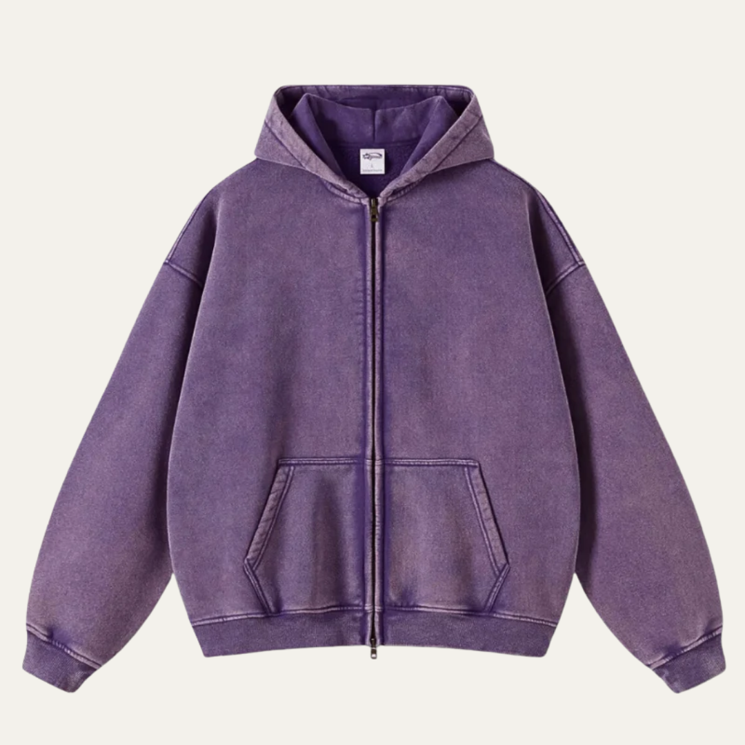 VogeLuxe | Men’s Relaxed Full-Zip Hoodie