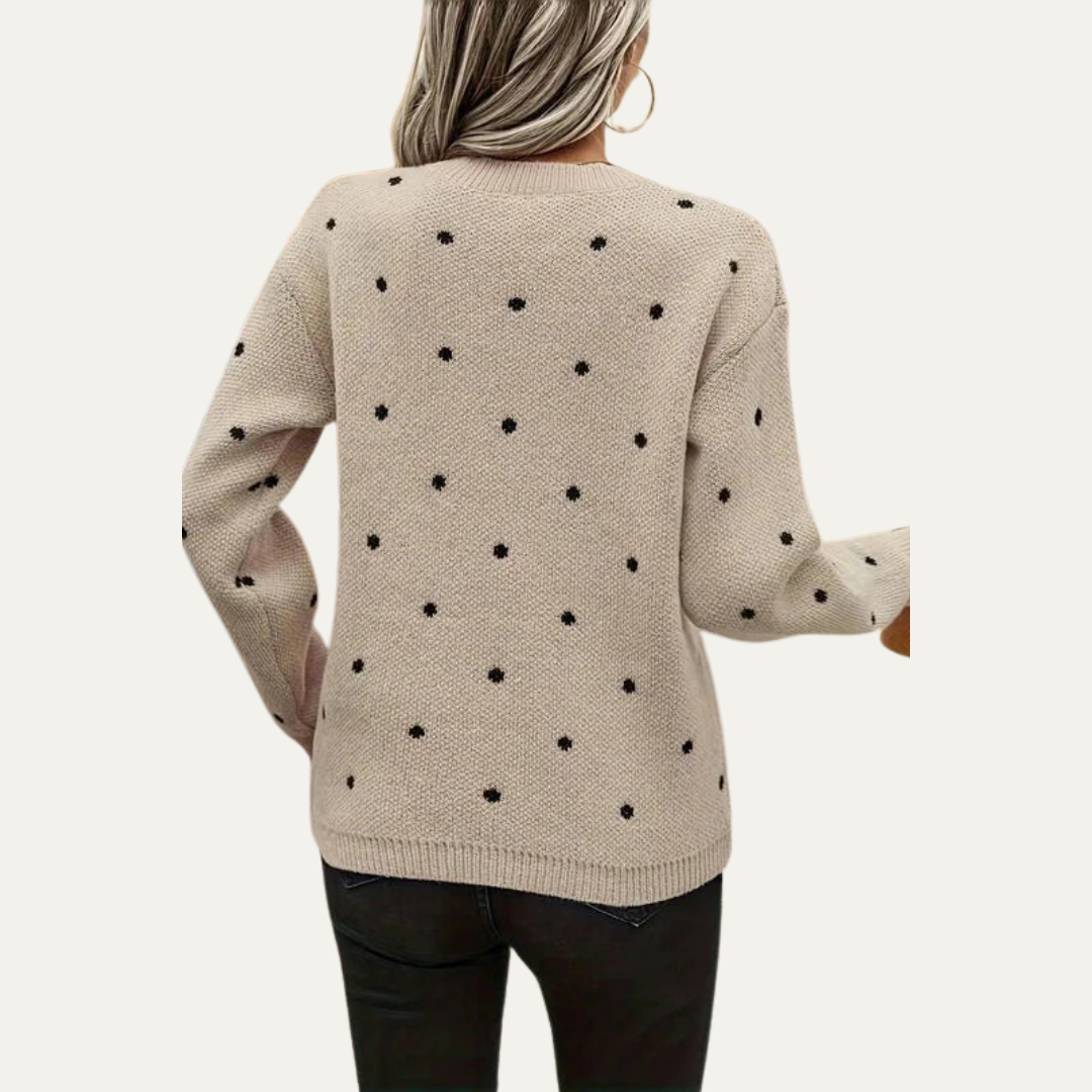 VogeLuxe | Women’s Polka Dot Knit Sweater
