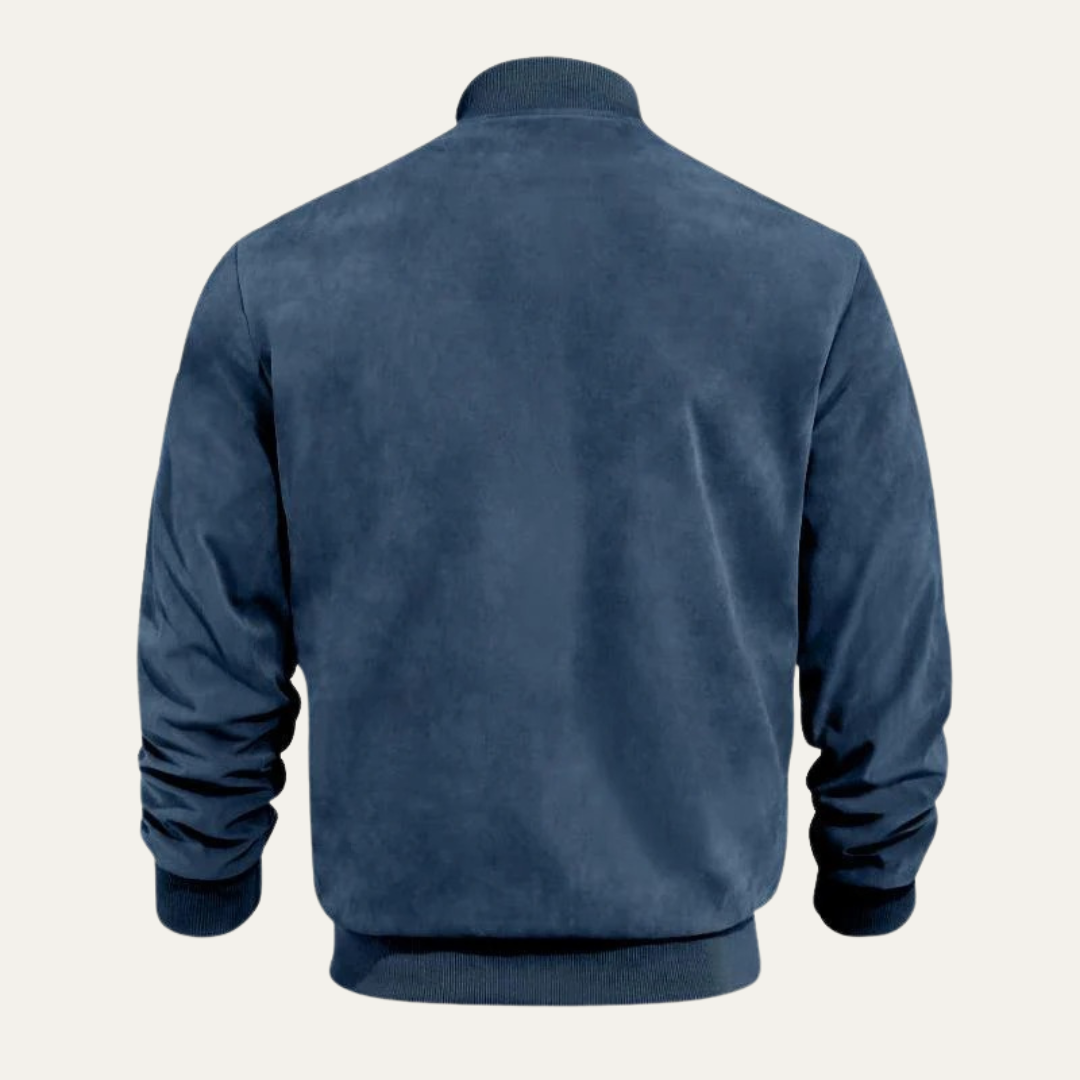 VogeLuxe | Men’s Textured Zip Up Casual Bomber Jacket