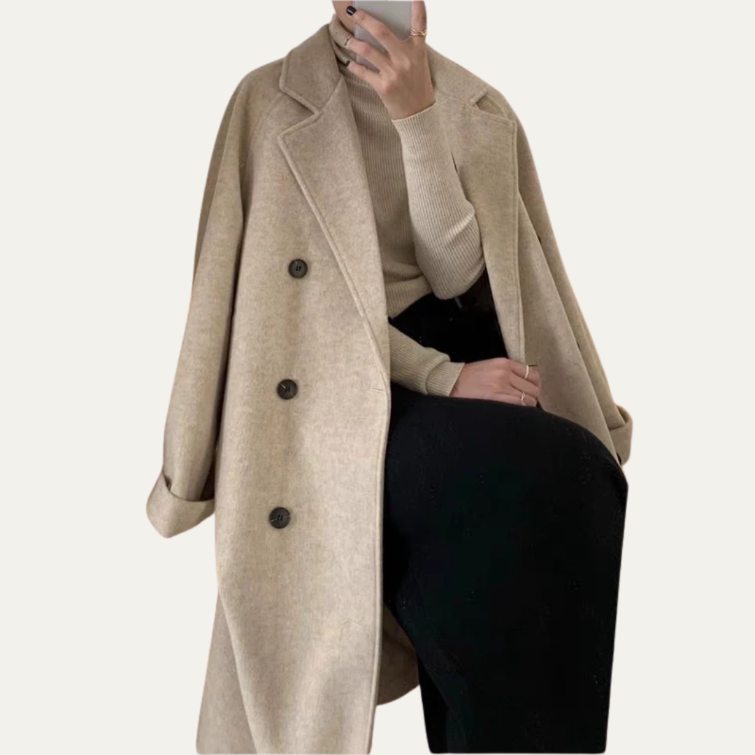 VogeLuxe | Women’s Elegant Double-Breasted Overcoat