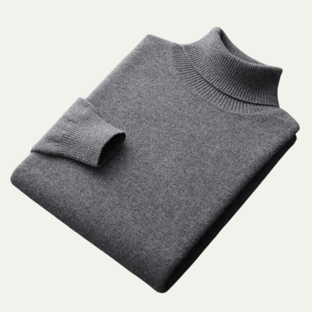 VogeLuxe | Men’s Smooth Knit Turtleneck Pullover