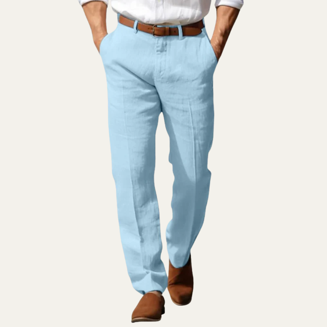 VogeLuxe | Men’s Relaxed Linen Blend Trousers
