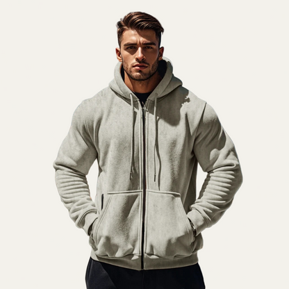 VogeLuxe | Men’s Warm Corduroy Bomber Jacket with Patch Pockets
