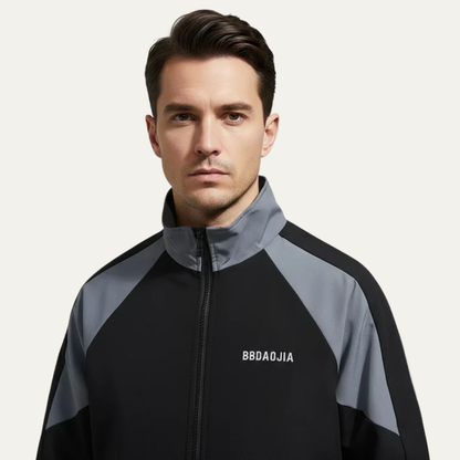 VogeLuxe | Men’s Sporty Track Jacket with Contrast Panels