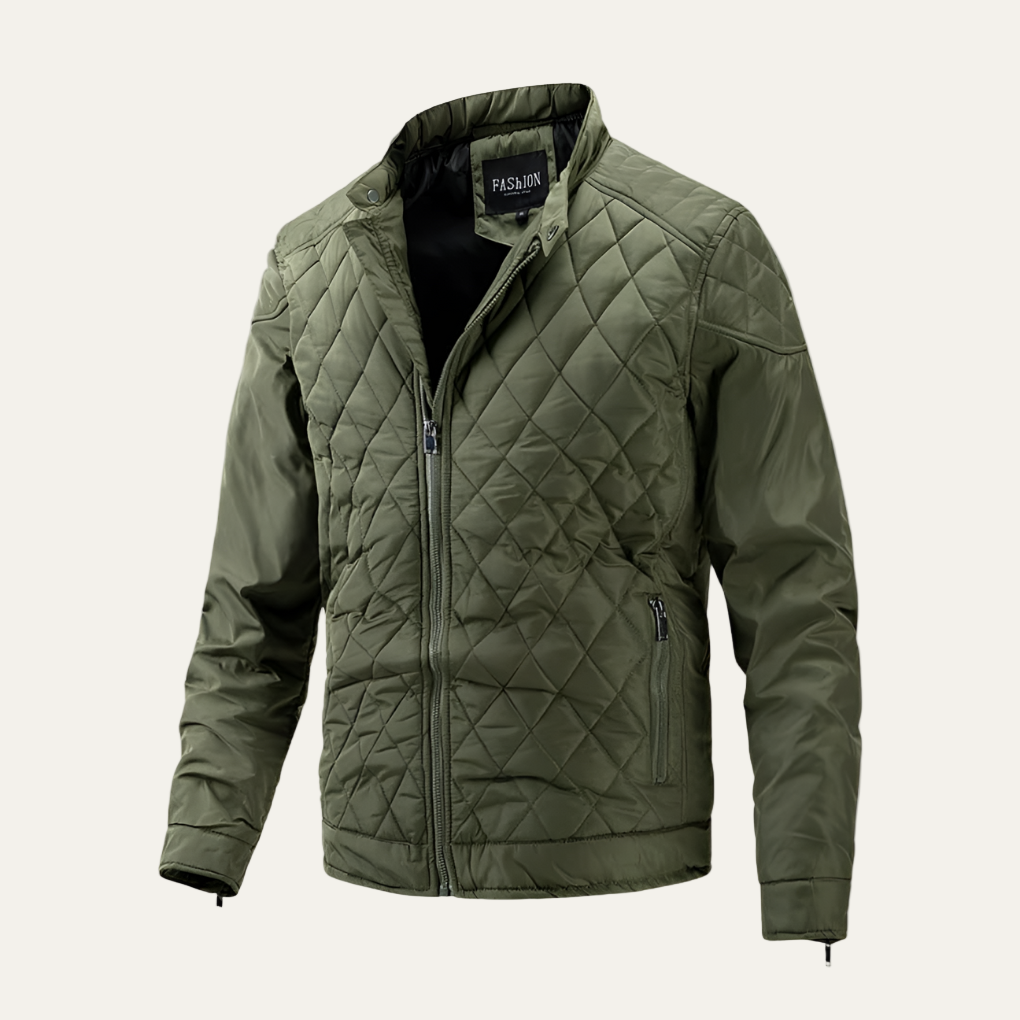 VogeLuxe | Men’s Warm Stand Collar Cotton Padded Bomber Jacket