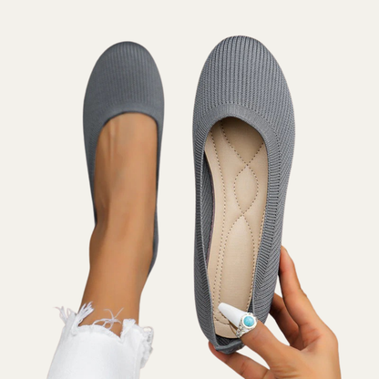 VogeLuxe | Women’s Breathable Knit Ballet Flats with Cushioned Insole