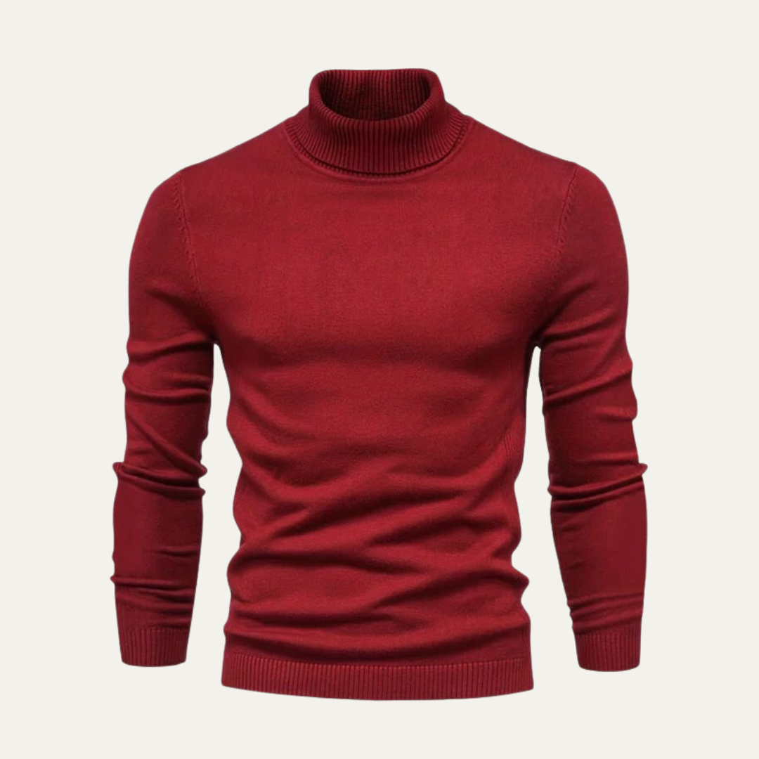 VogeLuxe | Men’s Ribbed Turtleneck Long Sleeve Sweater