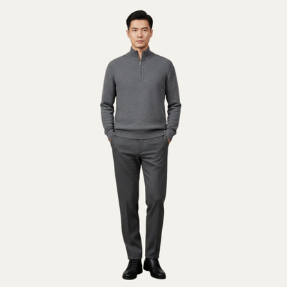 VogeLuxe | Men’s Tailored Zip Up Knit Sweater