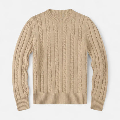 VogeLuxe | Men’s Cable Knit Crew Neck Sweater