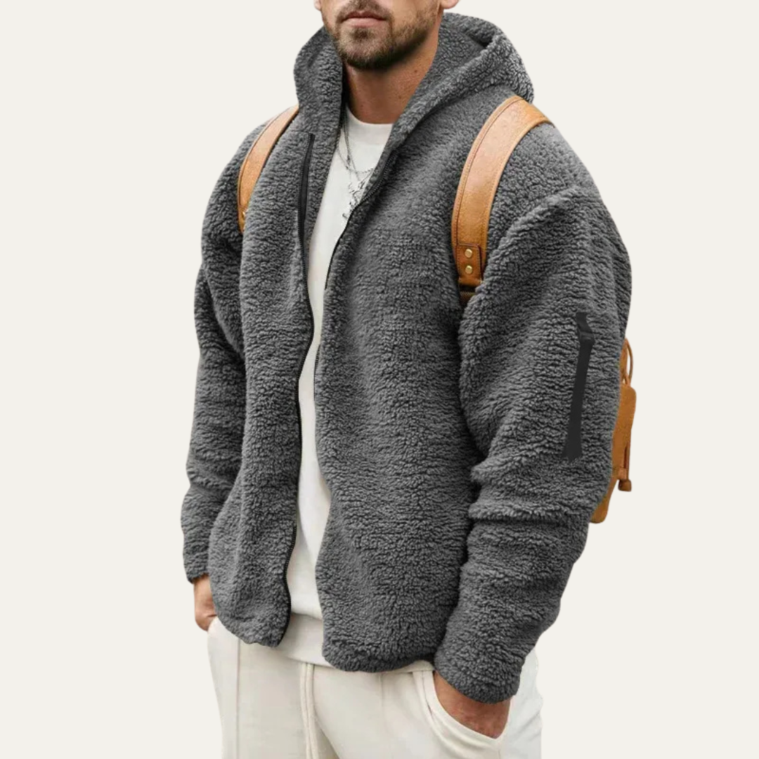 VogeLuxe | Men’s Heavy Fleece Full Zip Hooded Jacket