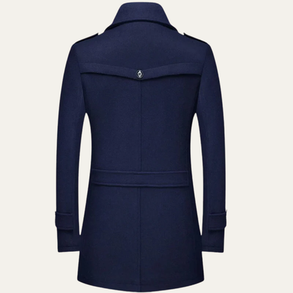 VogeLuxe | Men’s Layered Collar Peacoat Jacket