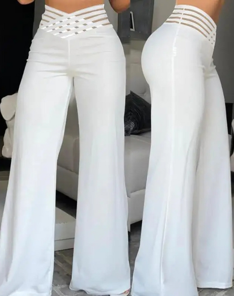 Women's Fashionable High Waisted Wide Leg Pants