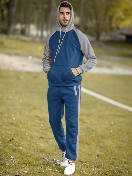 Comfortable Sporty Mens Tracksuit with Hoodie and Joggers - VogeLuxe