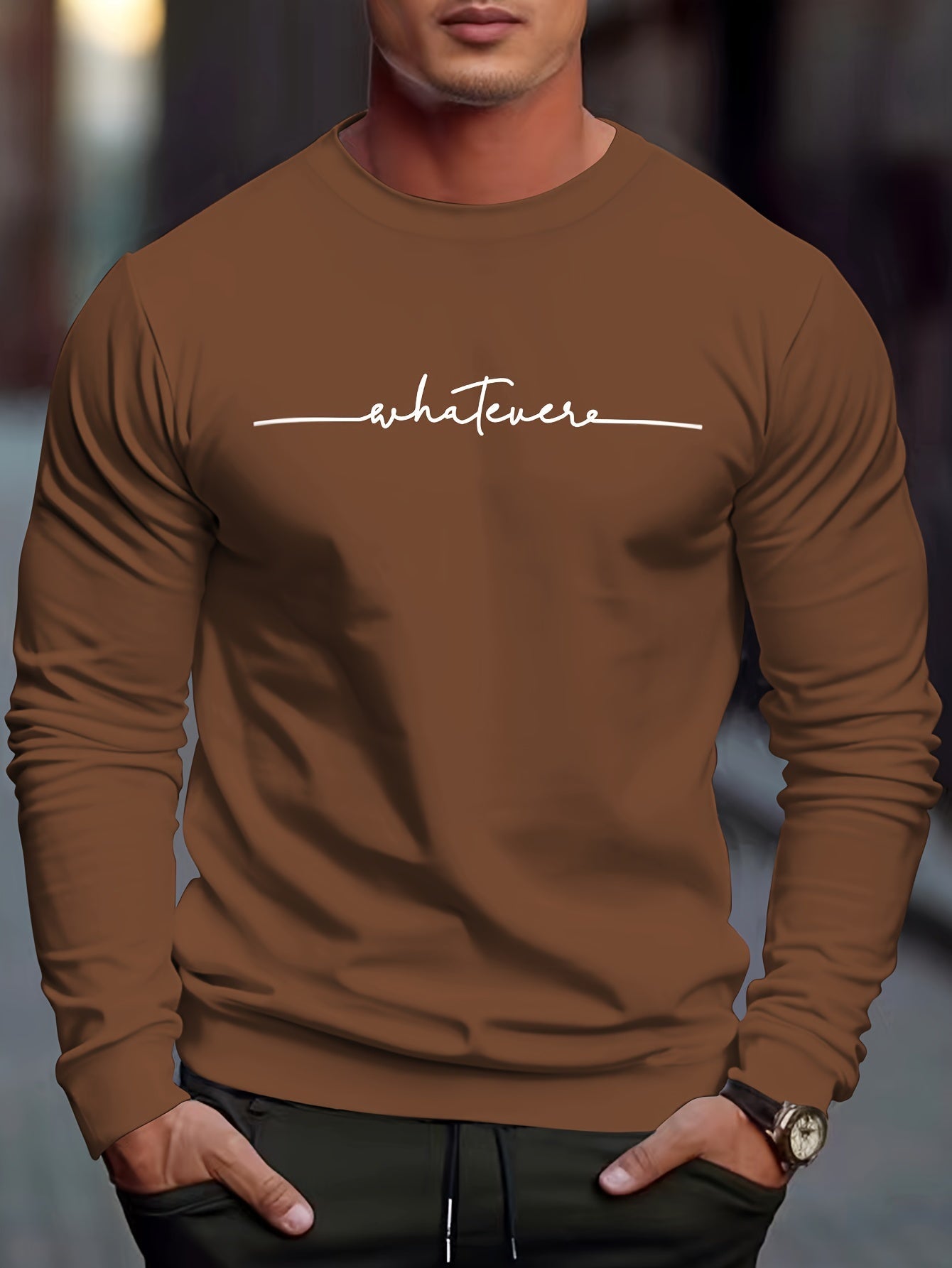 Relaxed Fit Mens Sweatshirt with Funny Graphic Print