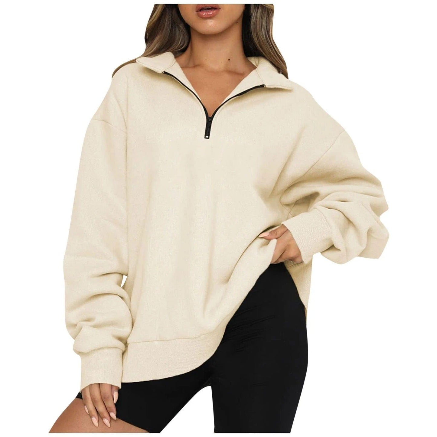 Warm Zipped Sweater for Women - Classic Winter Style