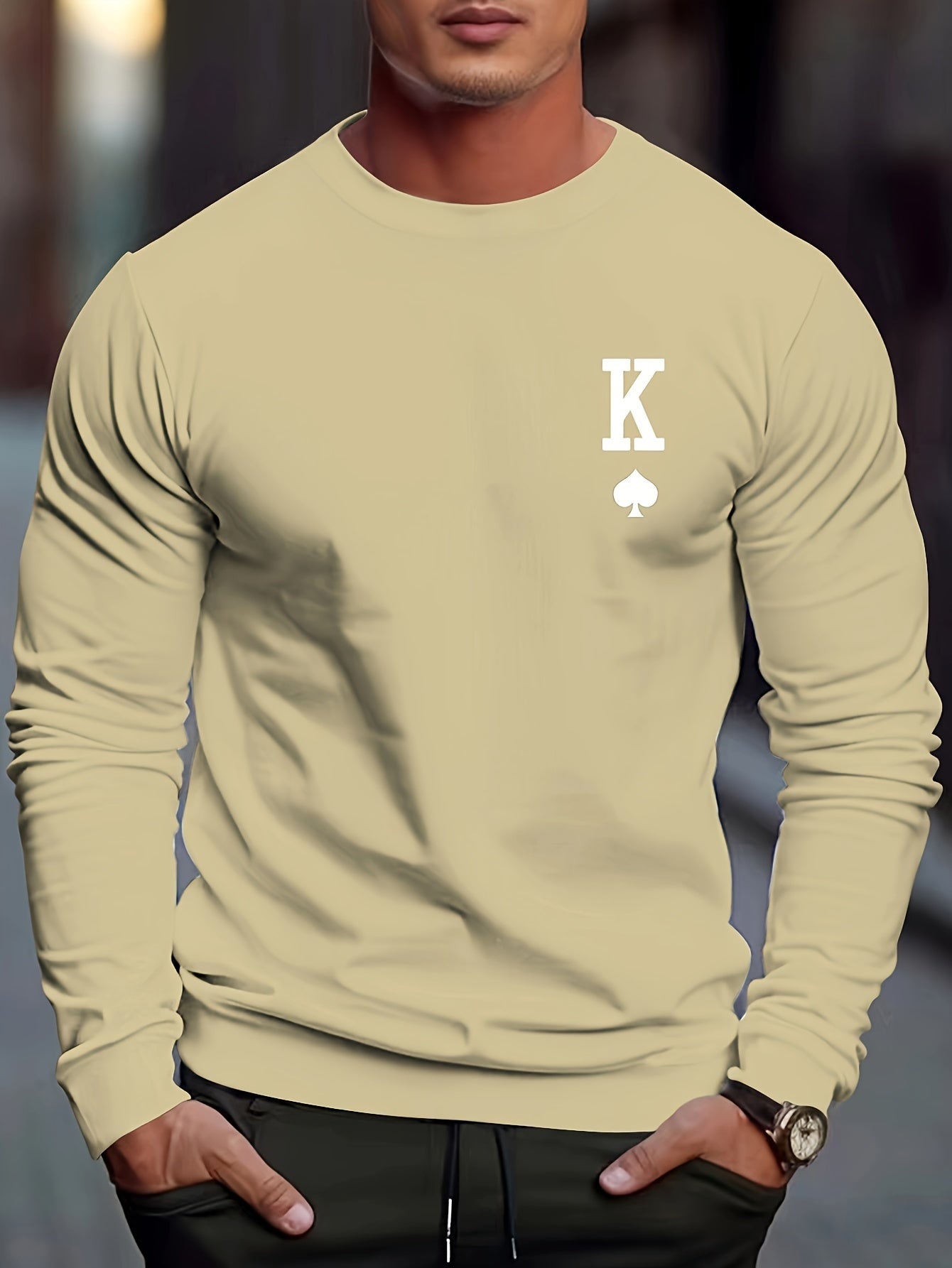 Cozy Spade Graphic Men's Winter Sweatshirt