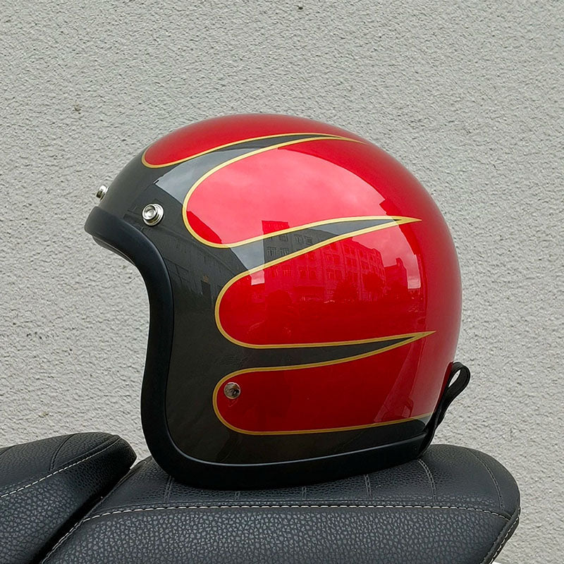 Vintage Style Motorcycle Helmet DOT ECE Approved