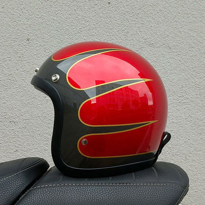 Vintage Style Motorcycle Helmet DOT ECE Approved