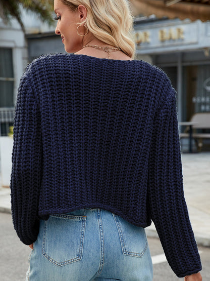 Warm Women's Cable Knit Cardigan with Pockets