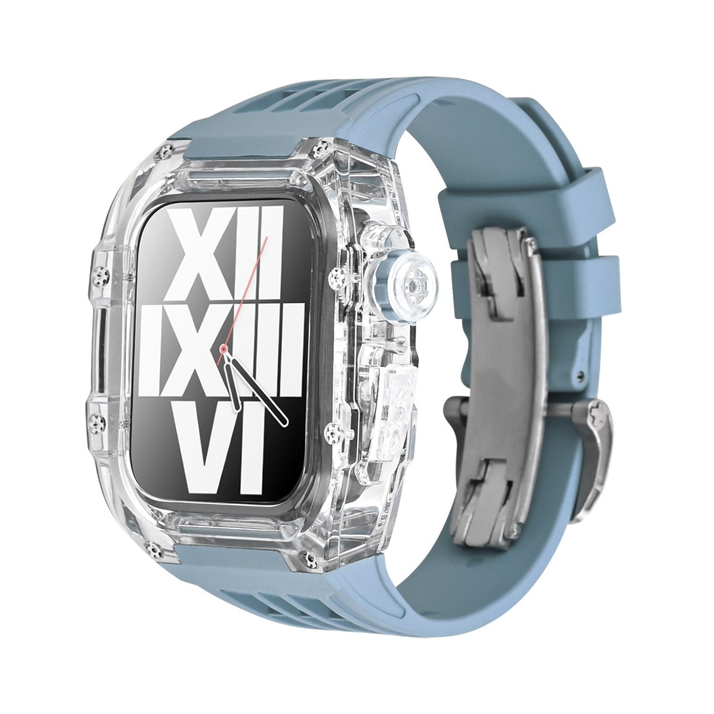 Clear Protective Case and Soft Rubber Strap for Apple Watch