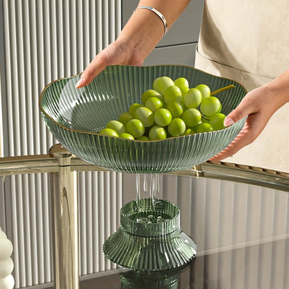 Elegant Glass Fruit Bowl with Golden Edge - VogeLuxe