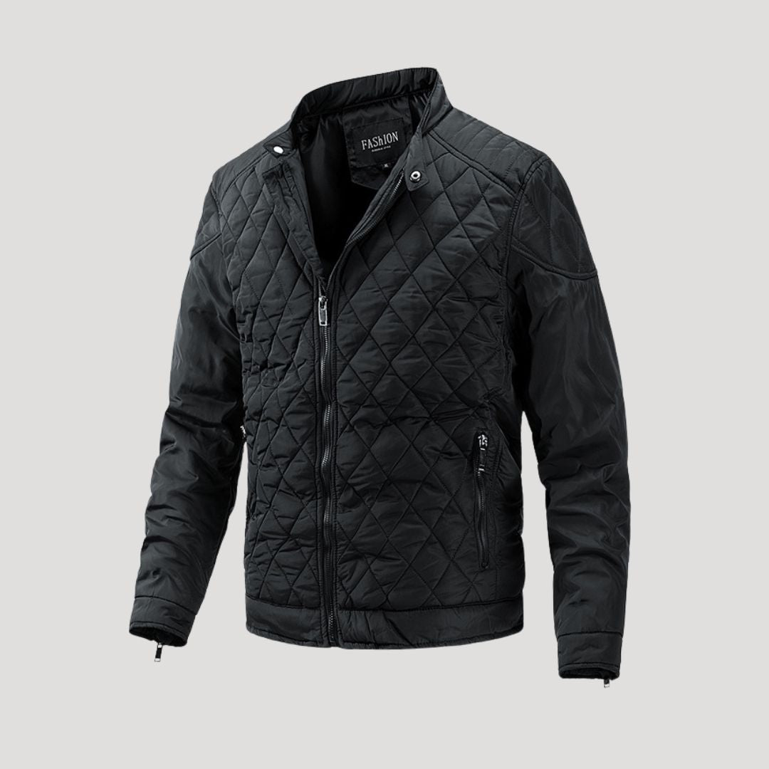 VogeLuxe | Men’s Winter Diamond Quilted Stand Collar Jacket
