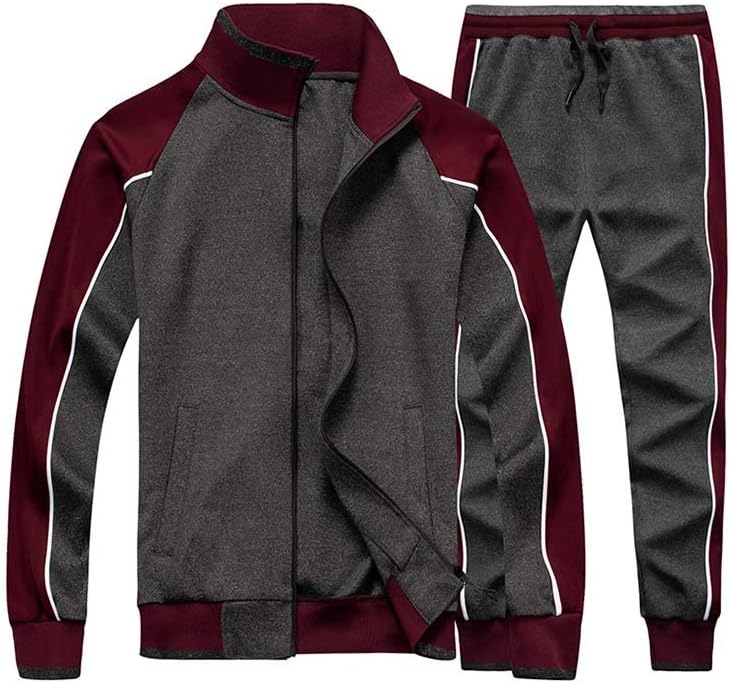Sporty 2-Piece Mens Tracksuit with Striped Design