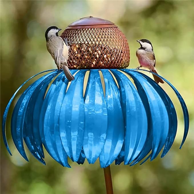 Garden Bird Feeder Pole | Floral Seed Tray