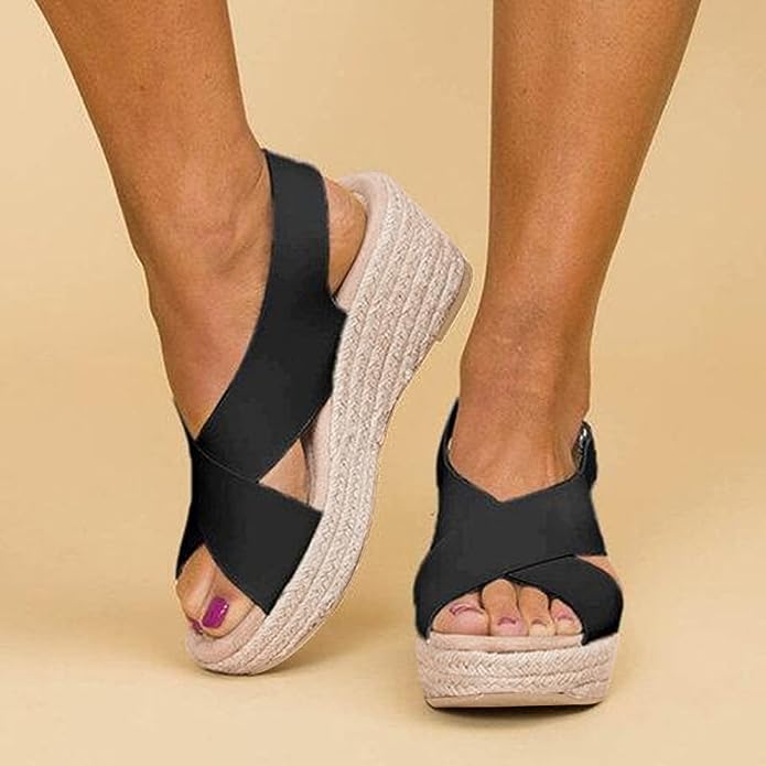 Fashionable Wedge Sandals with Ankle Straps - VogeLuxe