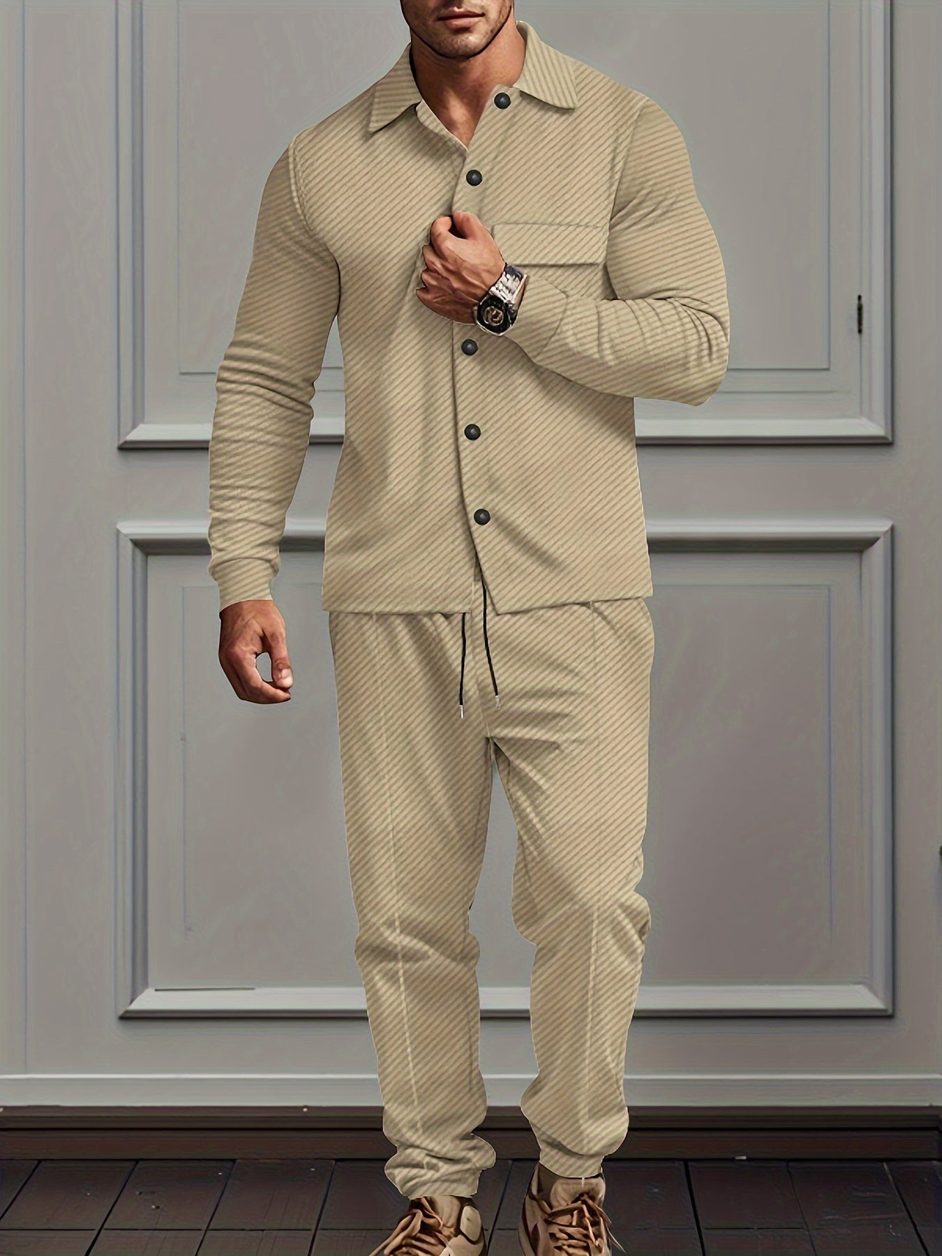 Soft Cotton Blend Tracksuit Set For Men