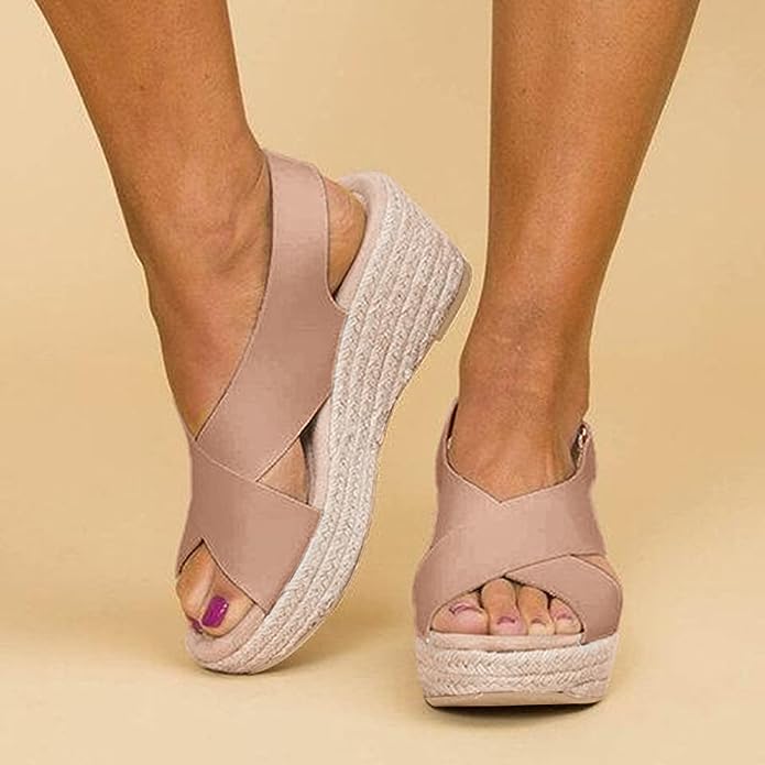 Fashionable Wedge Sandals with Ankle Straps
