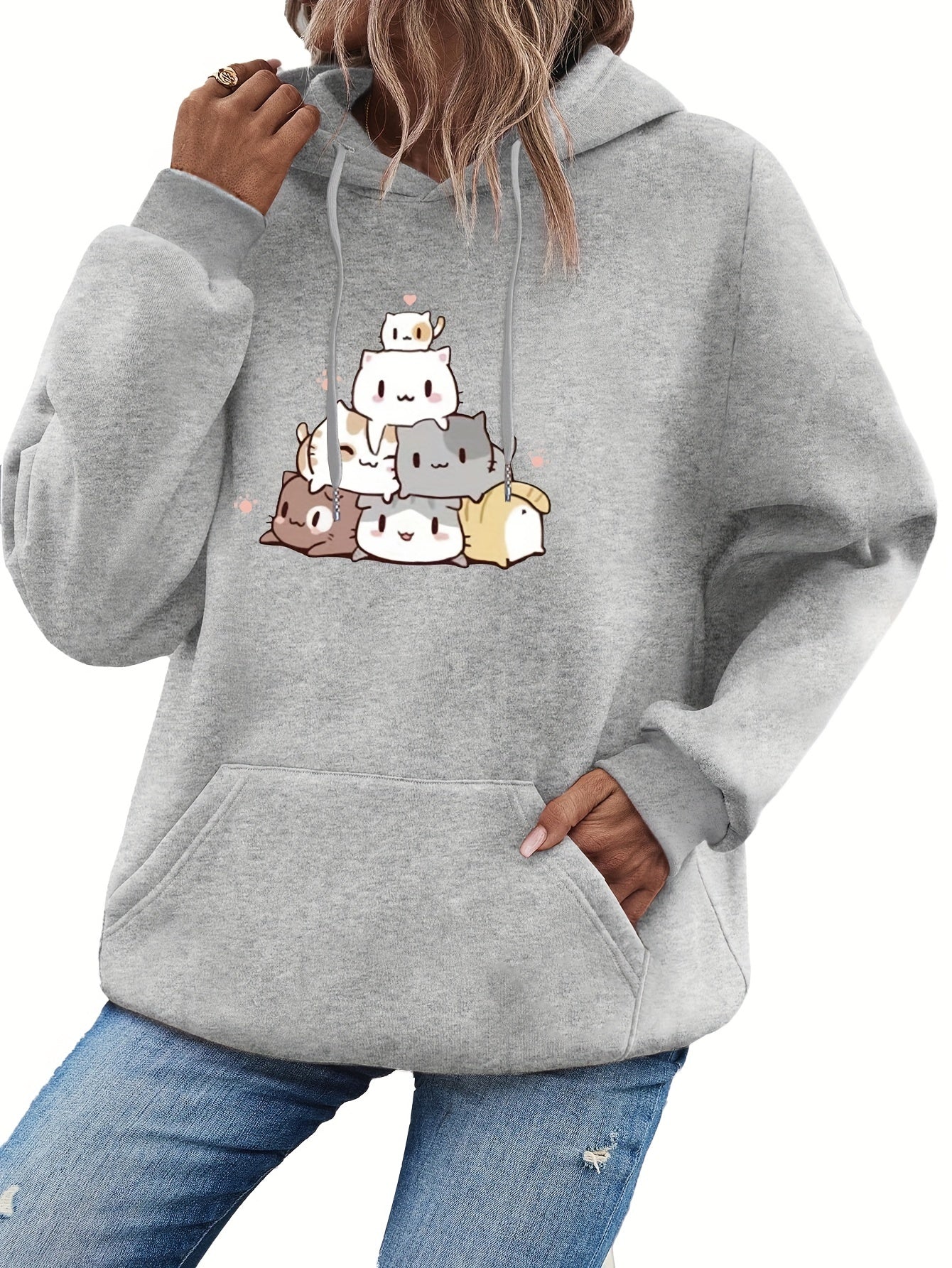 Cozy Women's Winter Cat Hoodie Sweatshirt