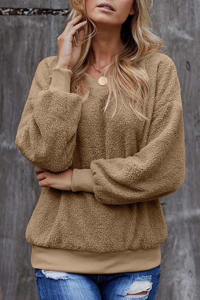 Soft Warm Women's Khaki Winter Sweater - VogeLuxe