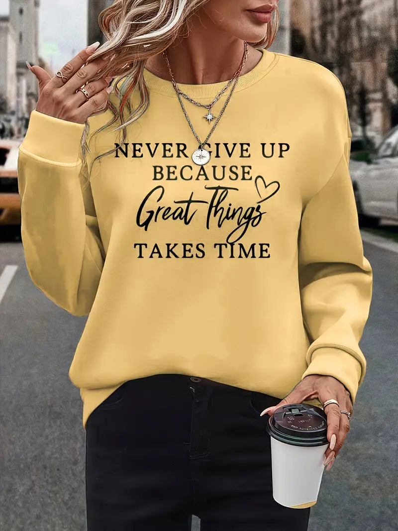 Women's Fashionable Graphic Sweatshirt for Fall Winter