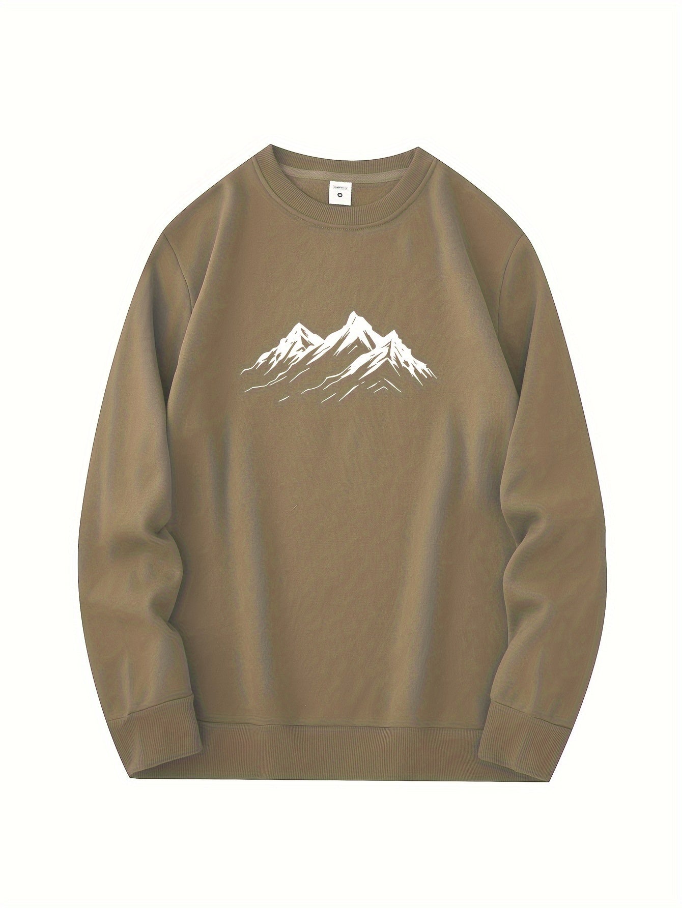 Cozy Winter Mens Sweatshirt with Mountain Design