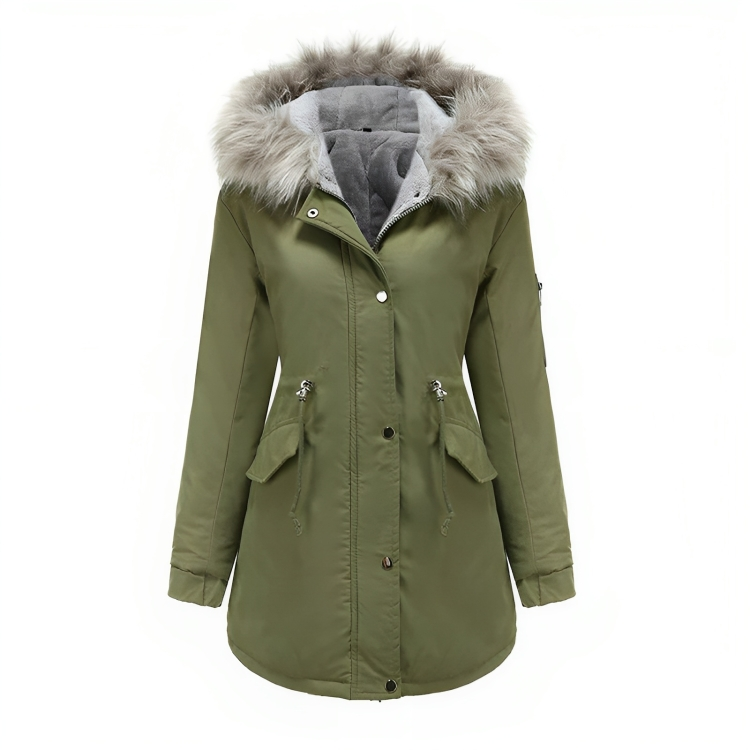 Warm Vegan Parka Coat for Women with Sustainable Materials