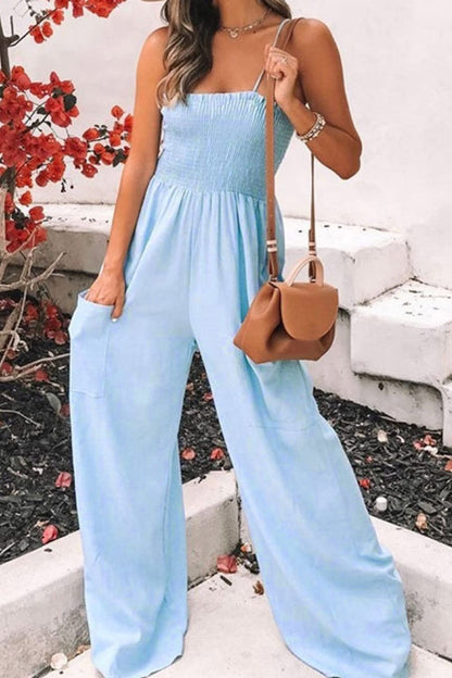 Women's Comfortable Sleeveless Summer Romper with Pockets - VogeLuxe
