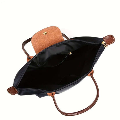 Classic Ladies Leather Tote Bag with Pockets - VogeLuxe