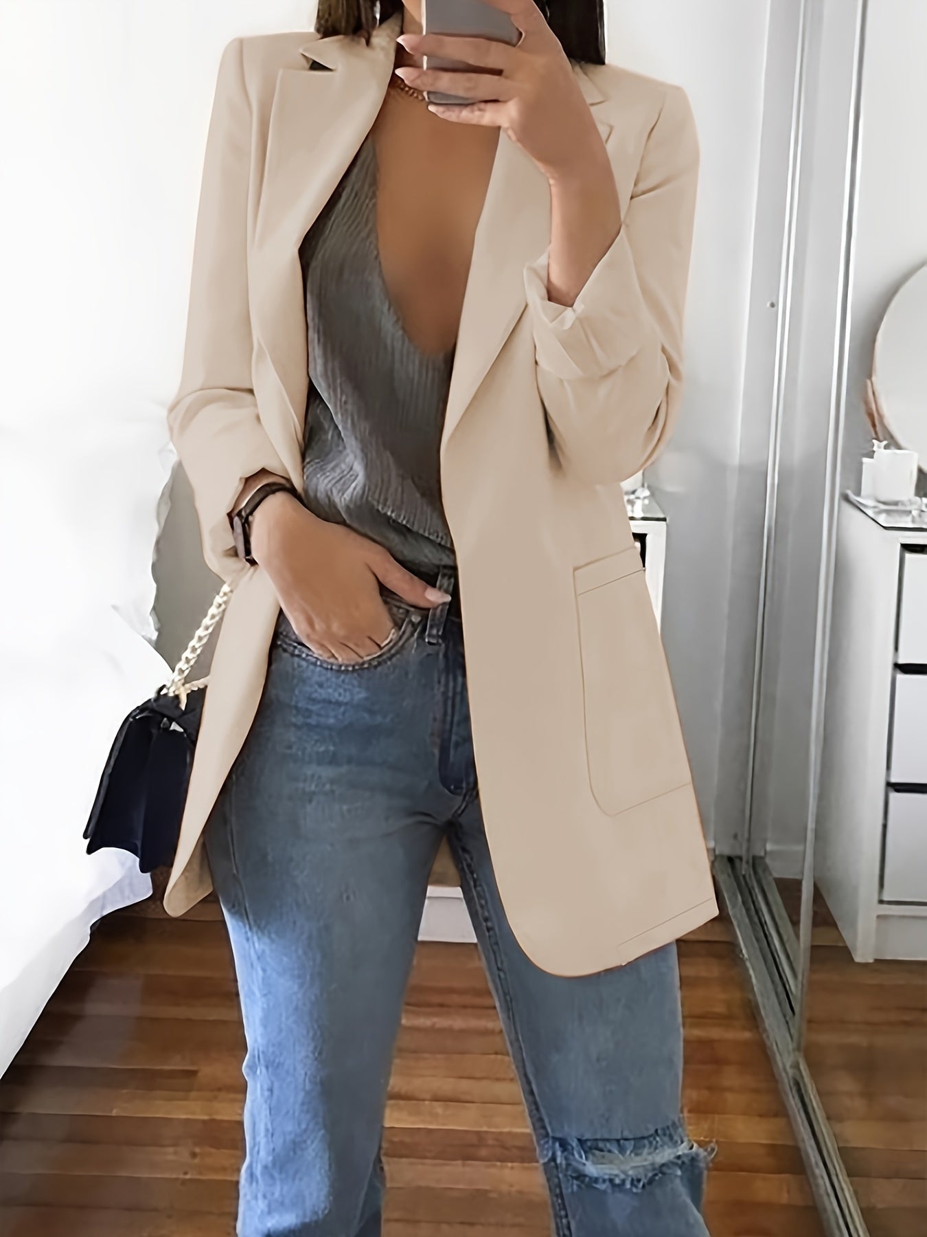 Classic Women's Professional Open Front Blazer