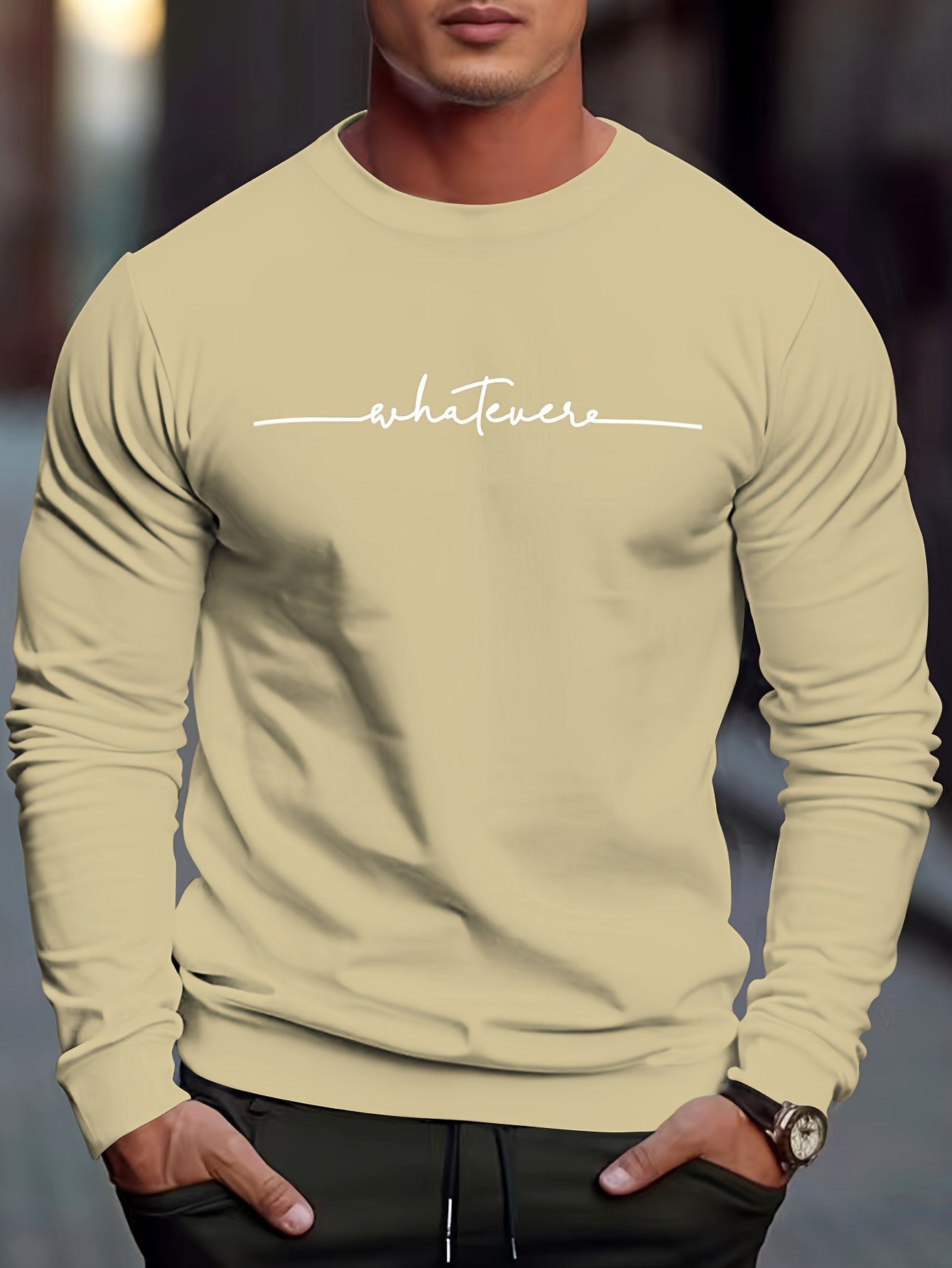 Relaxed Fit Mens Sweatshirt with Funny Graphic Print