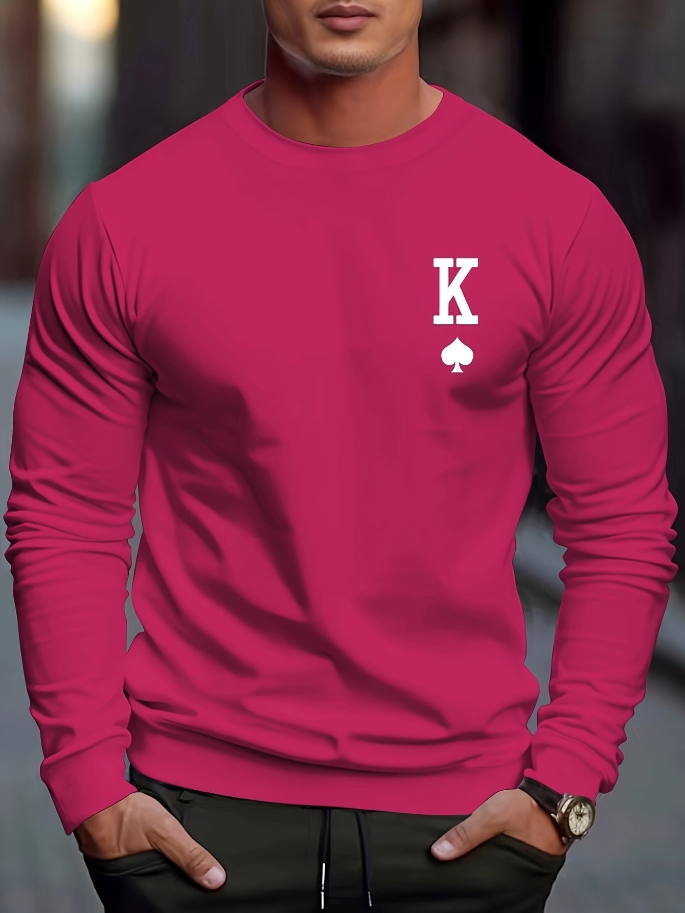 Cozy Spade Graphic Men's Winter Sweatshirt