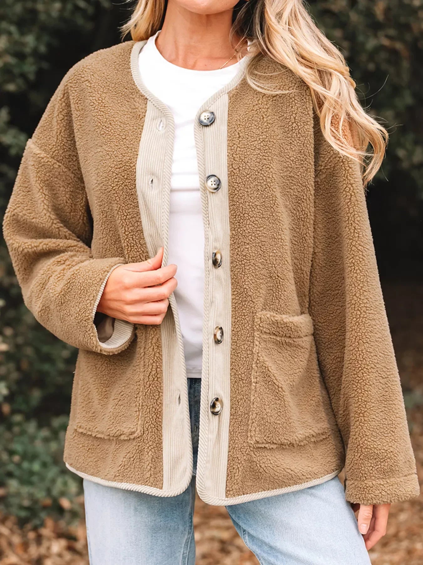 Soft Fleece Women's Button Jacket - VogeLuxe