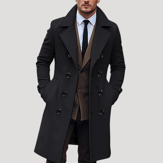 Classic Men's Wool Long Winter Overcoat - VogeLuxe