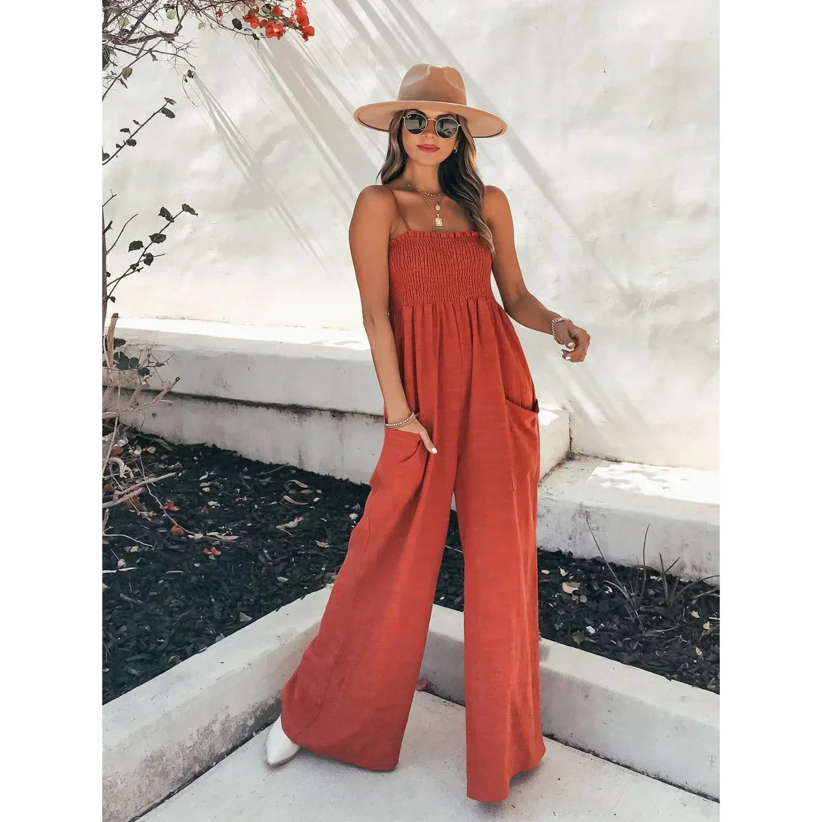 Comfy Summer Wide Leg Sleeveless Jumpsuit for Women
