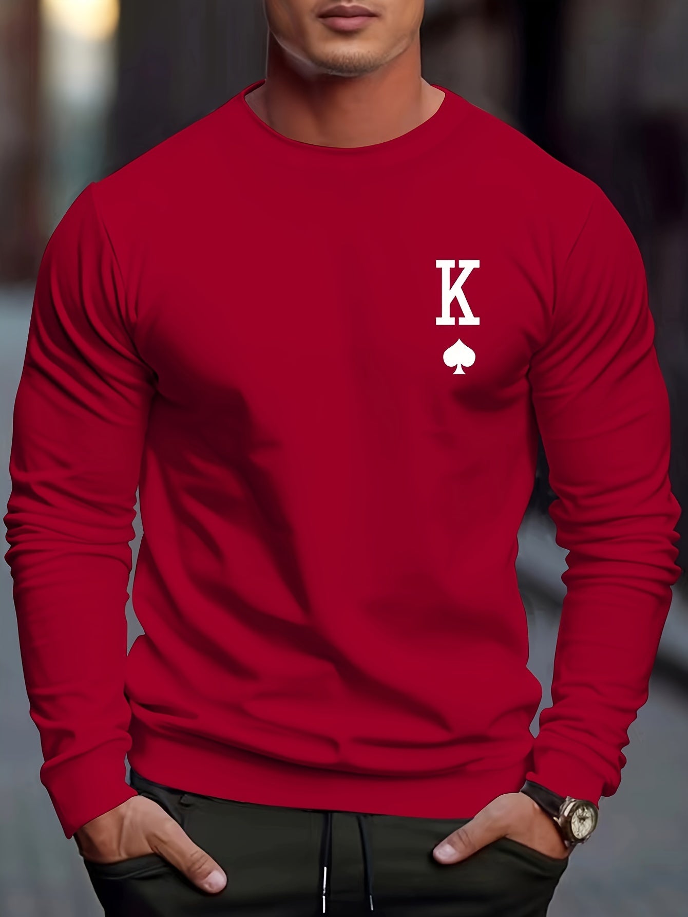Cozy Spade Graphic Men's Winter Sweatshirt